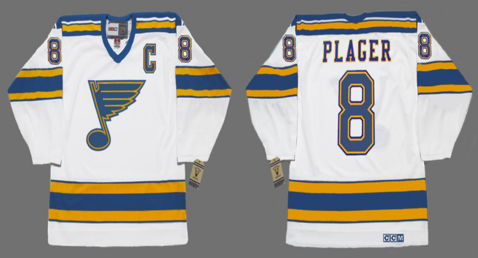 2019 Men St.Louis Blues 8 Plager white style 2 CCM NHL jerseys